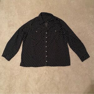 BLACK and WHITE POLKA DOT BLOUSE 3X by Elementz SHIRT